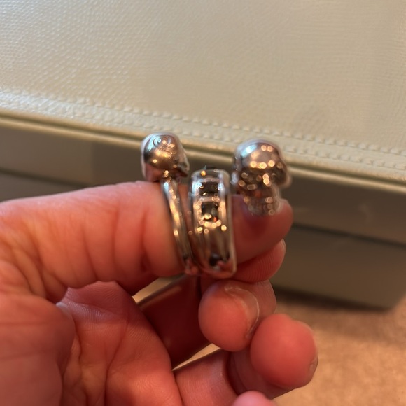 Alexander Mcqueen Crystal Double Skull Ring - Picture 4 of 9